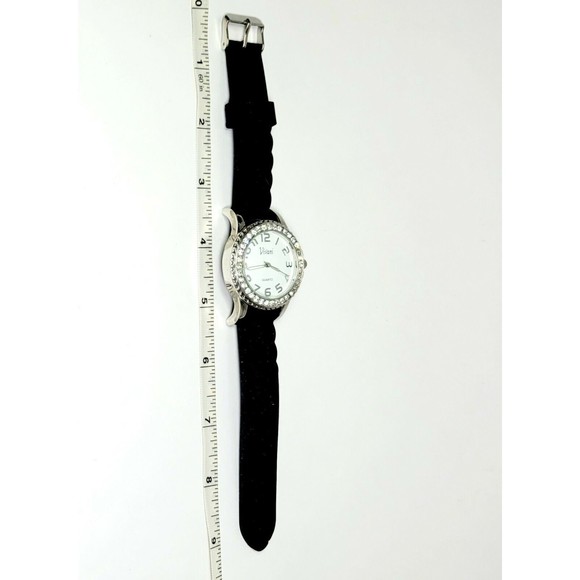 Vivani Womens Watch Rhinestone Crystal Face Rubber Band New Battery Works Great! - Picture 9 of 12